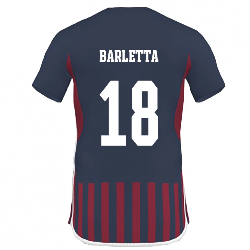 DanxenキッズEmanuele Barletta#18紺と赤ホームシャツ2025/26ジャージーユニフォーム