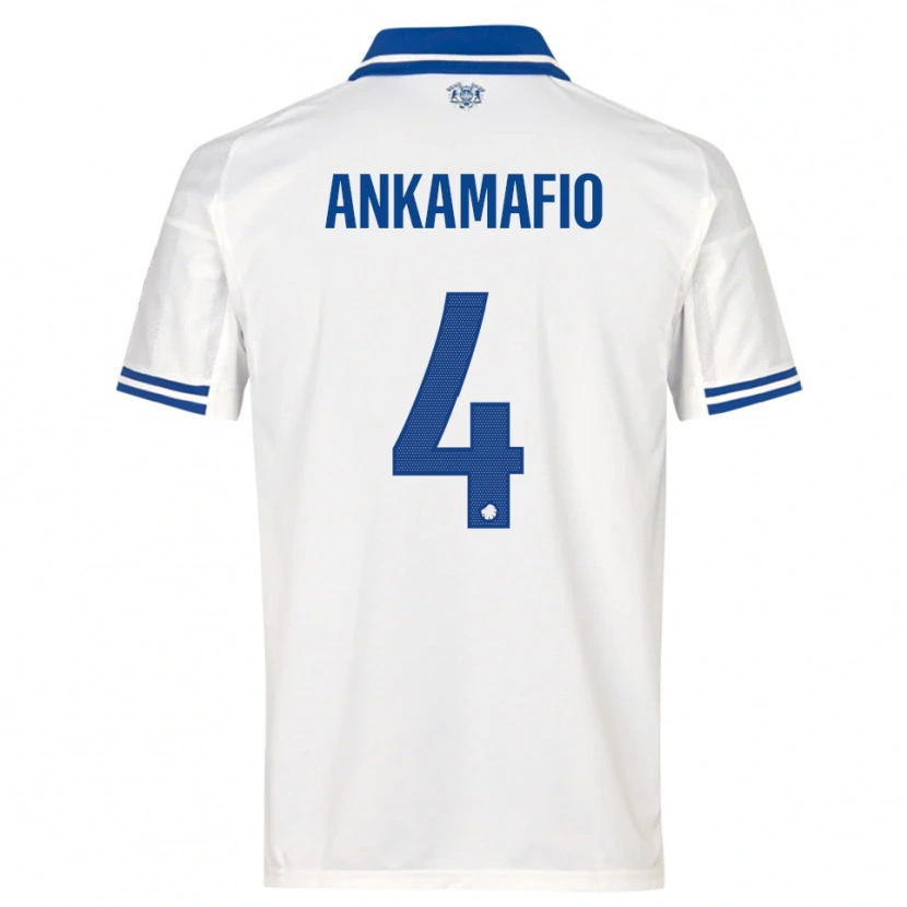 DanxenキッズGraham Ankamafio#4白と青ホームシャツ2025/26ジャージーユニフォーム