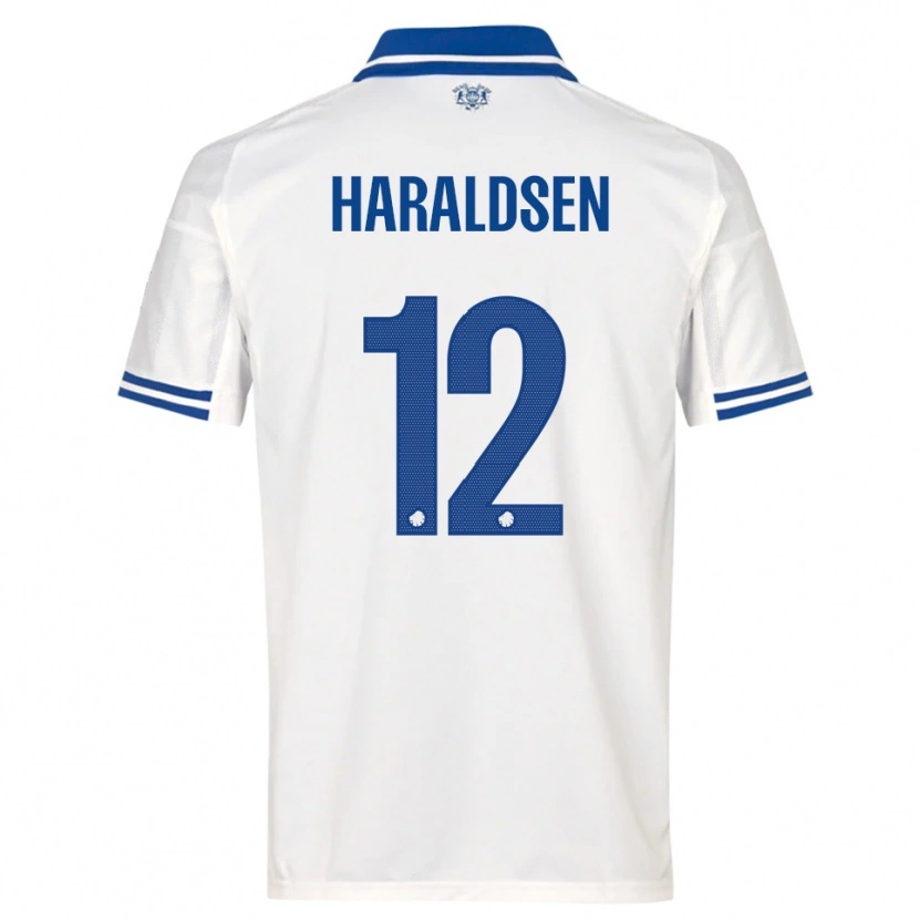 DanxenキッズHenrik Haraldsen#12白と青ホームシャツ2025/26ジャージーユニフォーム
