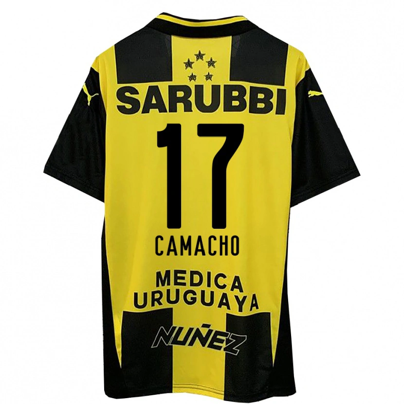 DanxenキッズSebastián Camacho#17黄色と黒ホームシャツ2025/26ジャージーユニフォーム