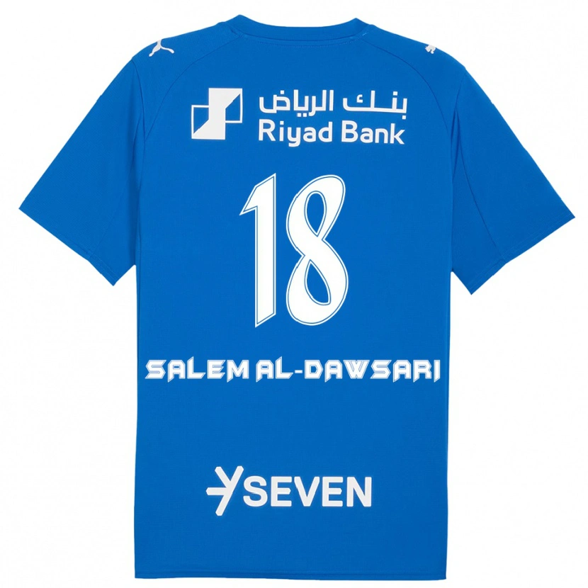 DanxenキッズNawaf Salem Al-Dawsari#18青と白ホームシャツ2025/26ジャージーユニフォーム