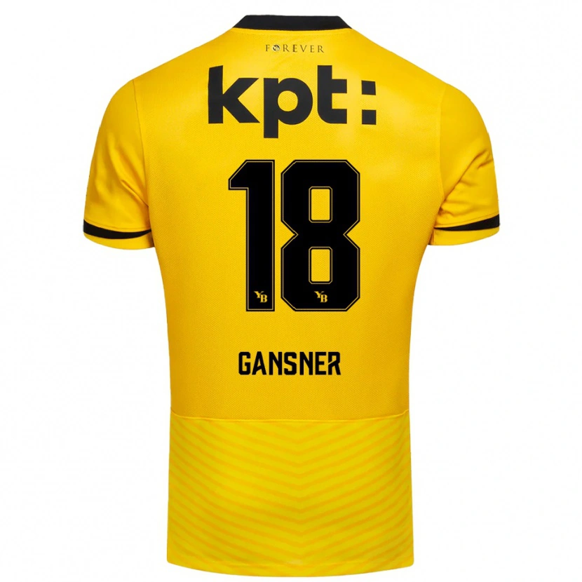 DanxenキッズJann Gansner#18黄色と黒ホームシャツ2025/26ジャージーユニフォーム