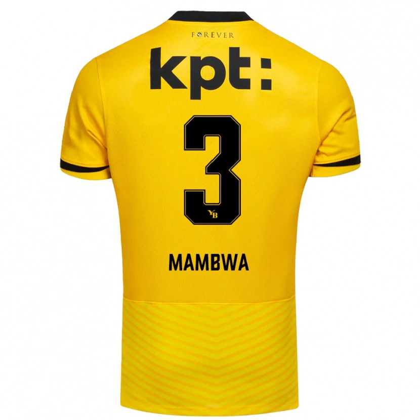 DanxenキッズOlivier Mambwa#3黄色と黒ホームシャツ2025/26ジャージーユニフォーム