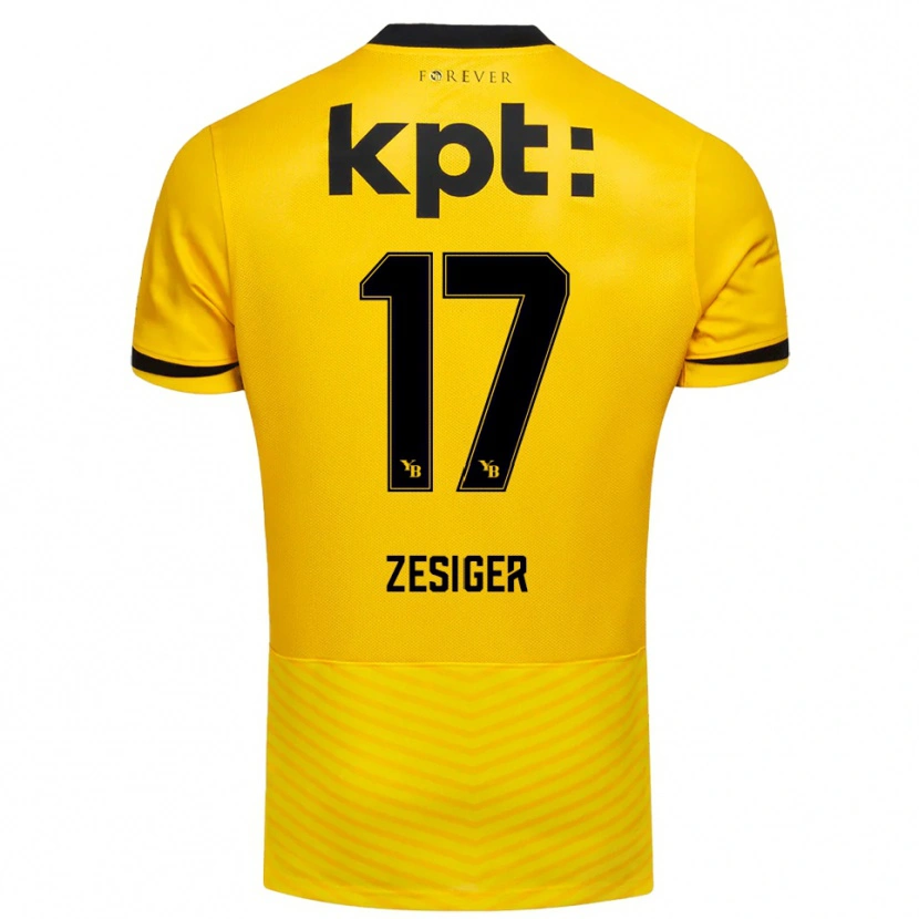 DanxenキッズNavin Zesiger#17黄色と黒ホームシャツ2025/26ジャージーユニフォーム