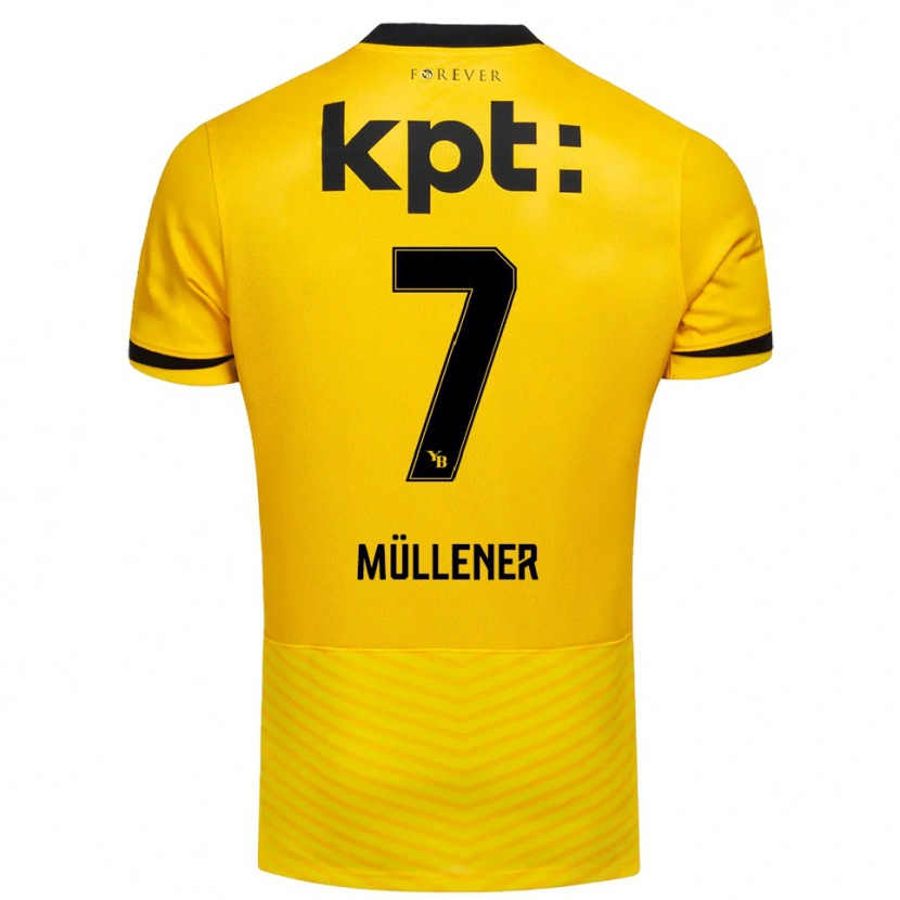 DanxenキッズMika Müllener#7黄色と黒ホームシャツ2025/26ジャージーユニフォーム