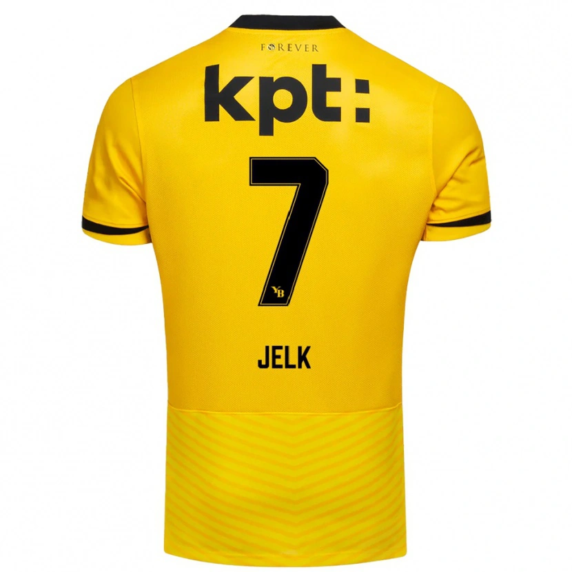 DanxenキッズJano Jelk#7黄色と黒ホームシャツ2025/26ジャージーユニフォーム