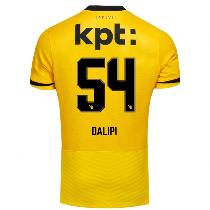 DanxenキッズLutfi Dalipi#54黄色と黒ホームシャツ2025/26ジャージーユニフォーム