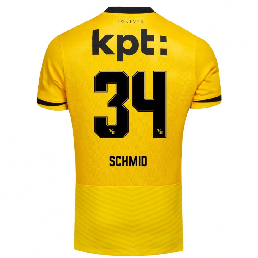 DanxenキッズCéline Schmid#34黄色と黒ホームシャツ2025/26ジャージーユニフォーム