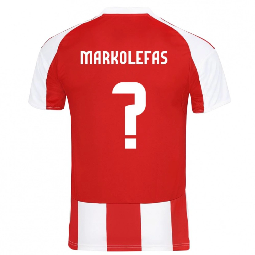 DanxenキッズNikolaos Markolefas#0赤と白ホームシャツ2025/26ジャージーユニフォーム