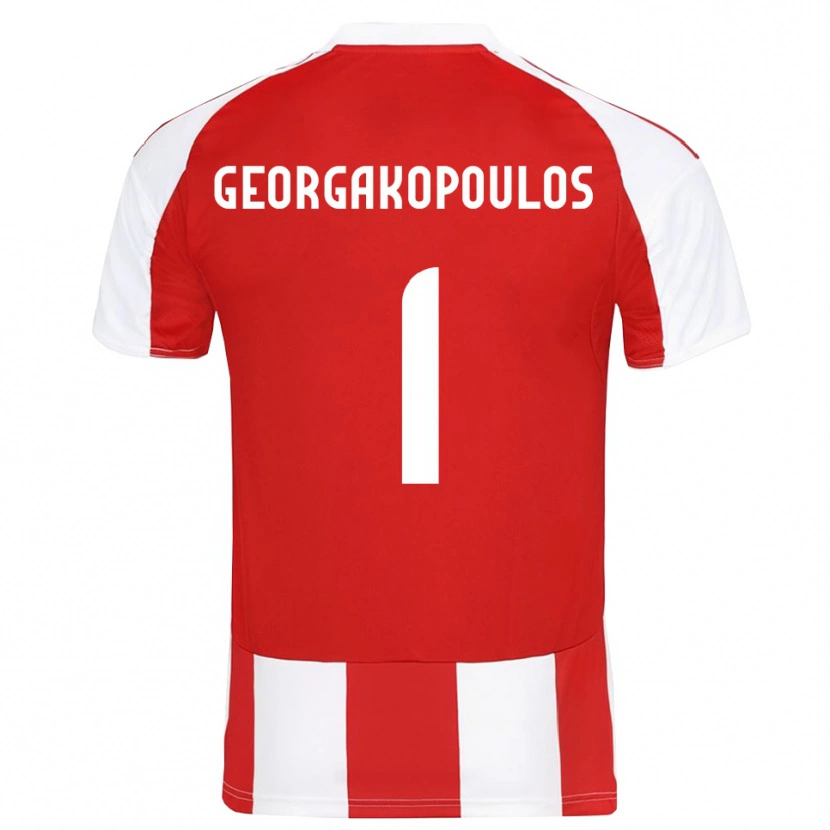 DanxenキッズIason Georgakopoulos#1赤と白ホームシャツ2025/26ジャージーユニフォーム
