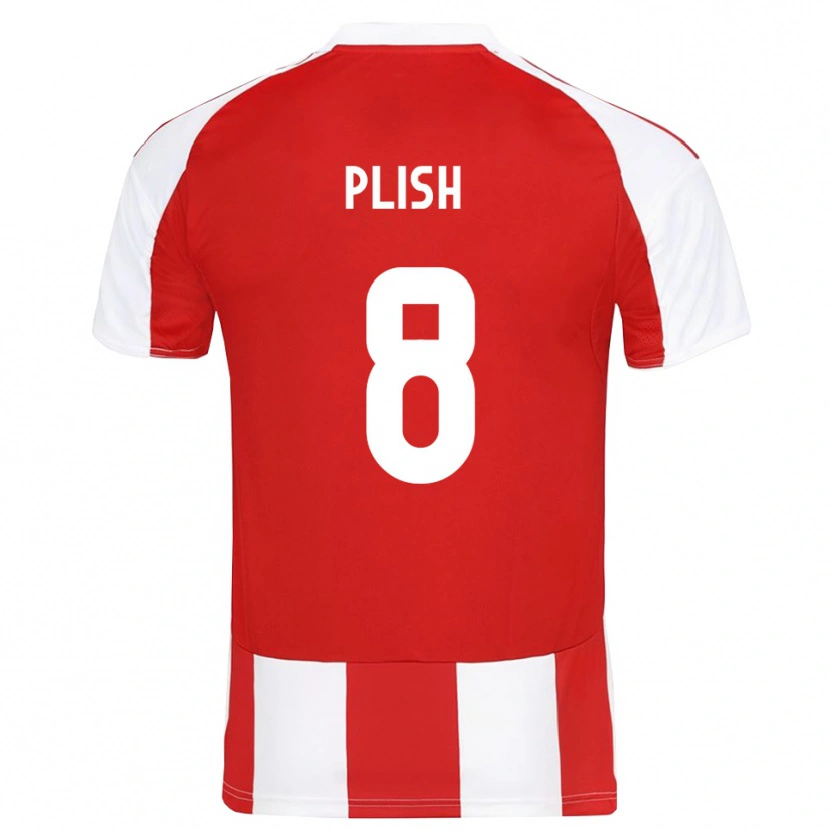 DanxenキッズKonstantin Plish#8赤と白ホームシャツ2025/26ジャージーユニフォーム