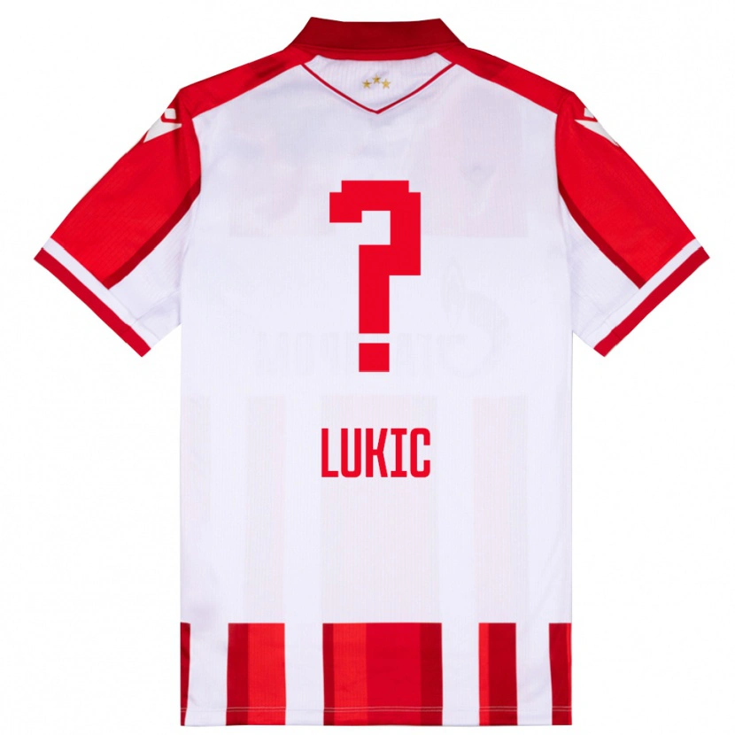 DanxenキッズBogdan Lukic#0赤と白ホームシャツ2025/26ジャージーユニフォーム