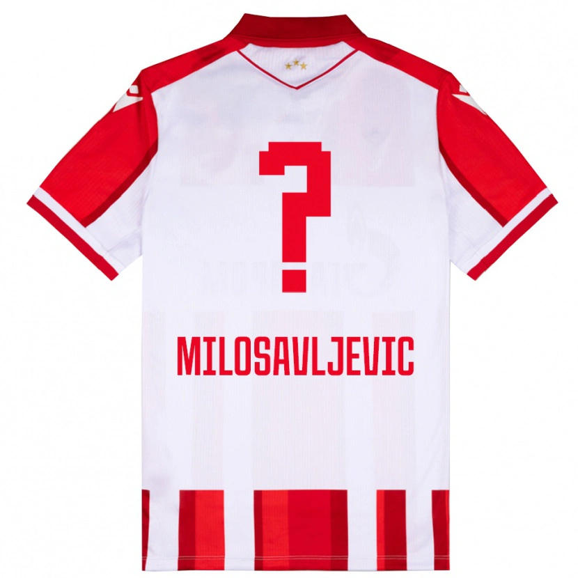 DanxenキッズMihajlo Milosavljevic#0赤と白ホームシャツ2025/26ジャージーユニフォーム