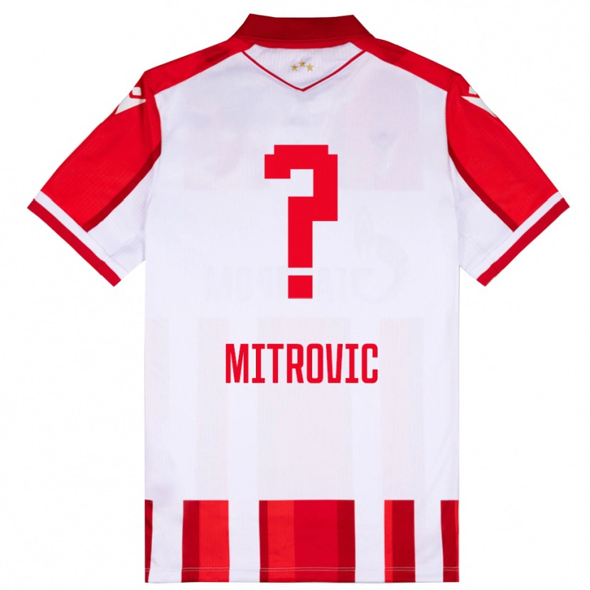 DanxenキッズDimitrije Mitrovic#0赤と白ホームシャツ2025/26ジャージーユニフォーム