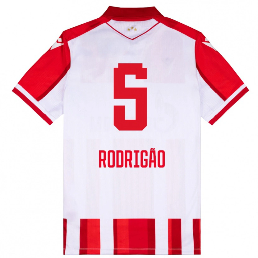 DanxenキッズRodrigão#5赤と白ホームシャツ2025/26ジャージーユニフォーム