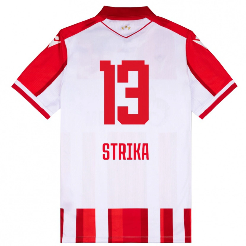 DanxenキッズMatej Strika#13赤と白ホームシャツ2025/26ジャージーユニフォーム