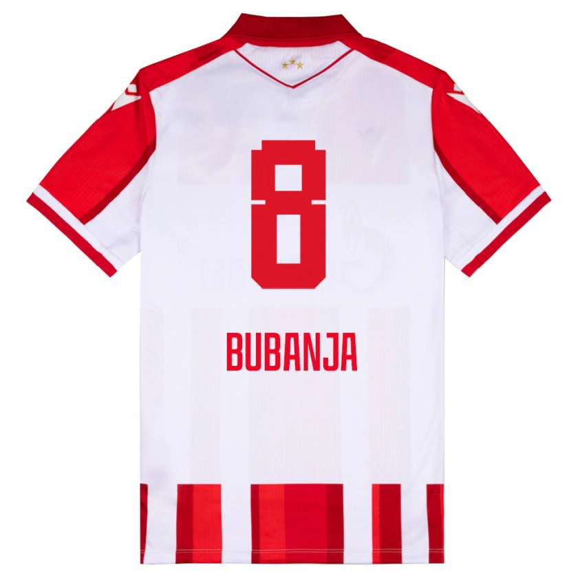 DanxenキッズIgor Bubanja#8赤と白ホームシャツ2025/26ジャージーユニフォーム