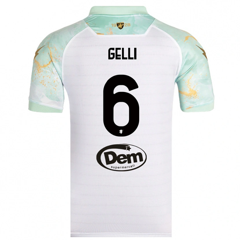 Danxenキッズヤコポ・ジェッリ#6白と黒アウェイシャツ2025/26ジャージーユニフォーム