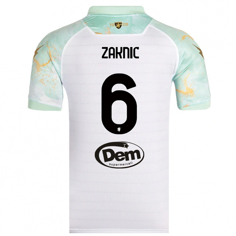 DanxenキッズLazar Zaknic#6白と黒アウェイシャツ2025/26ジャージーユニフォーム