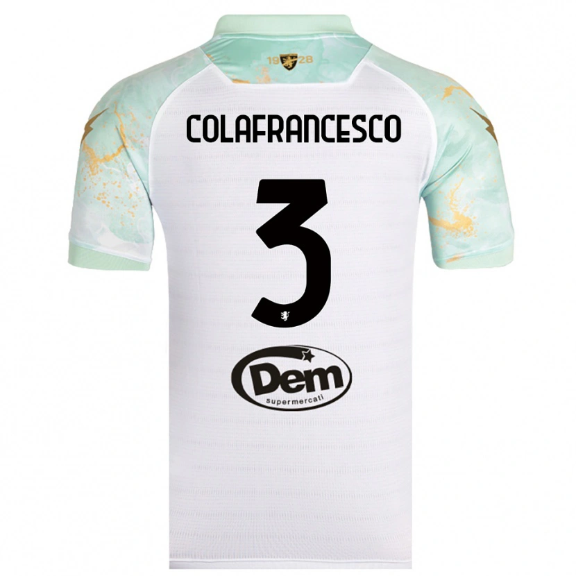 DanxenキッズFilippo Colafrancesco#3白と黒アウェイシャツ2025/26ジャージーユニフォーム