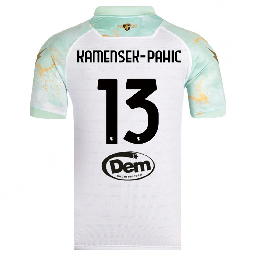 DanxenキッズMatjaz Kamensek-Pahic#13白と黒アウェイシャツ2025/26ジャージーユニフォーム