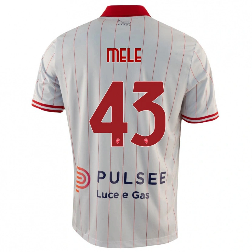 DanxenキッズFabio Mele#43白、赤、青アウェイシャツ2025/26ジャージーユニフォーム