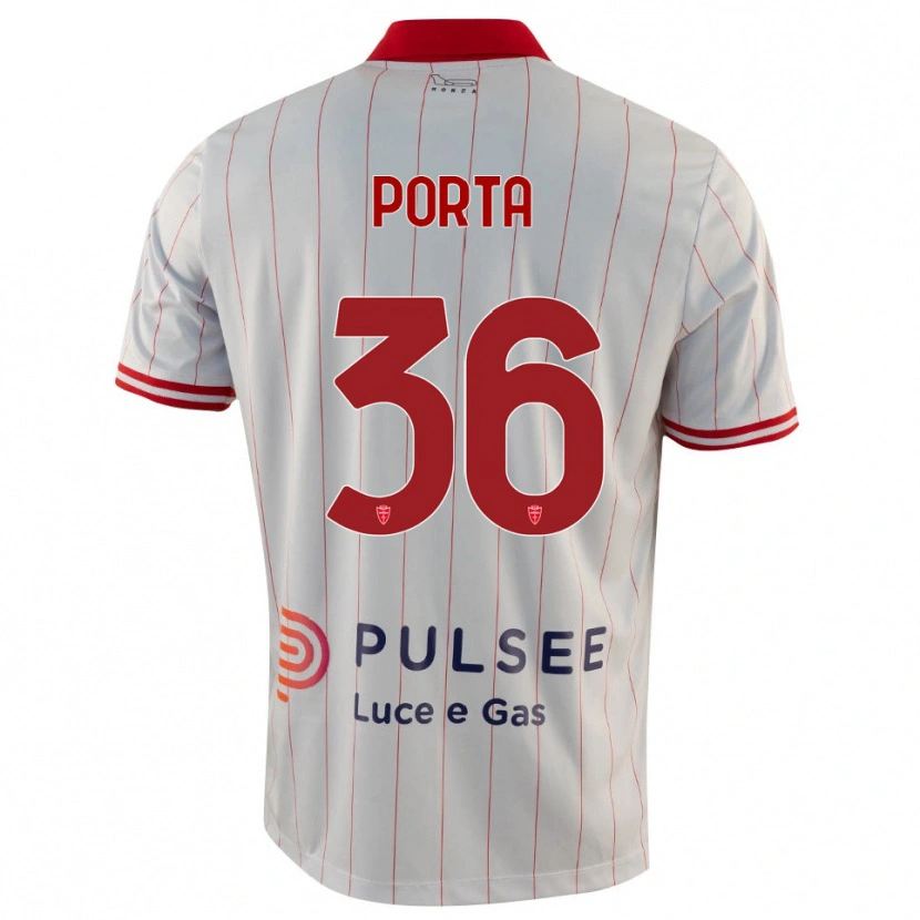 DanxenキッズMatteo Porta#36白、赤、青アウェイシャツ2025/26ジャージーユニフォーム