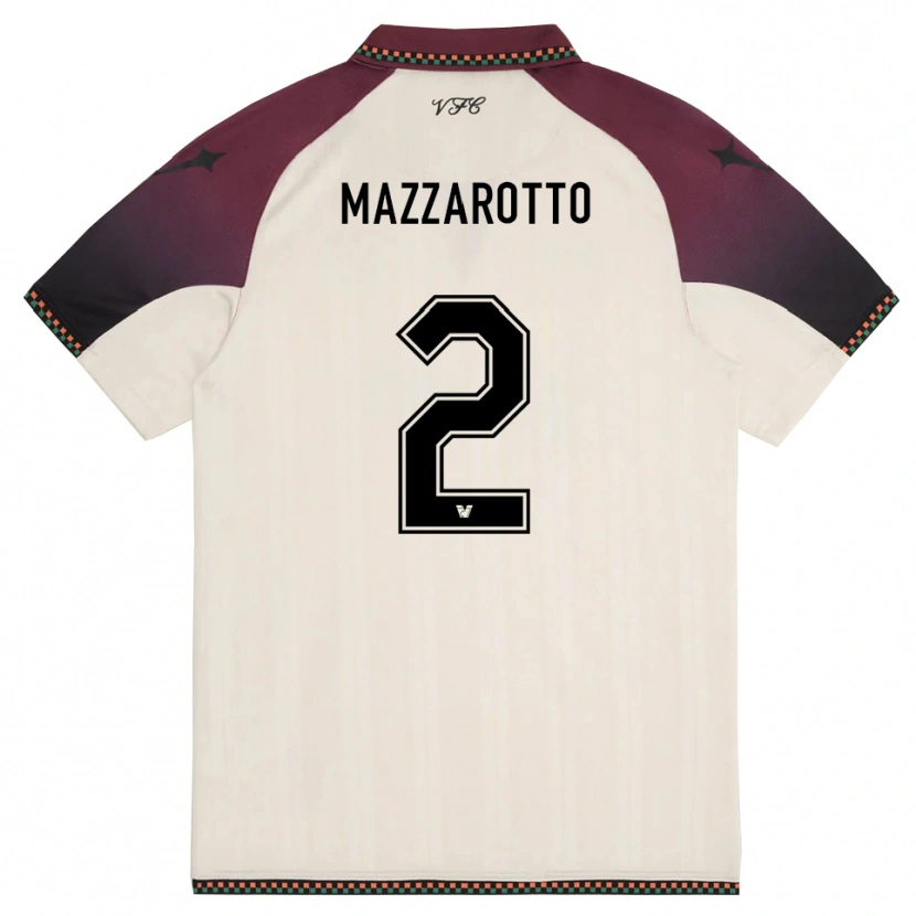 DanxenキッズJacopo Mazzarotto#2クリームとバーガンディアウェイシャツ2025/26ジャージーユニフォーム