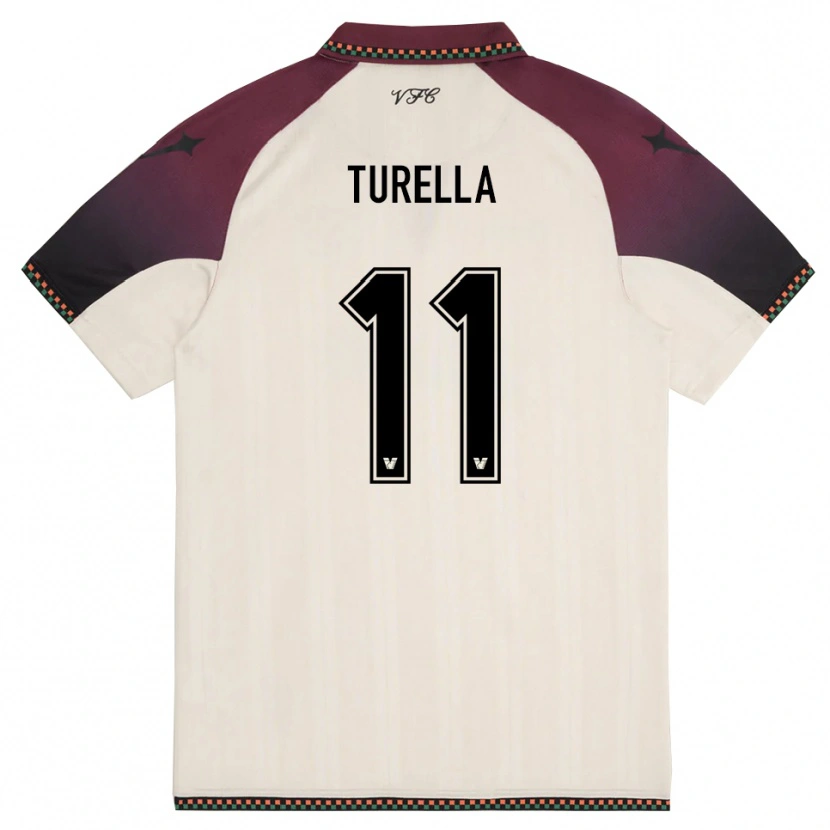 DanxenキッズMattia Turella#11クリームとバーガンディアウェイシャツ2025/26ジャージーユニフォーム