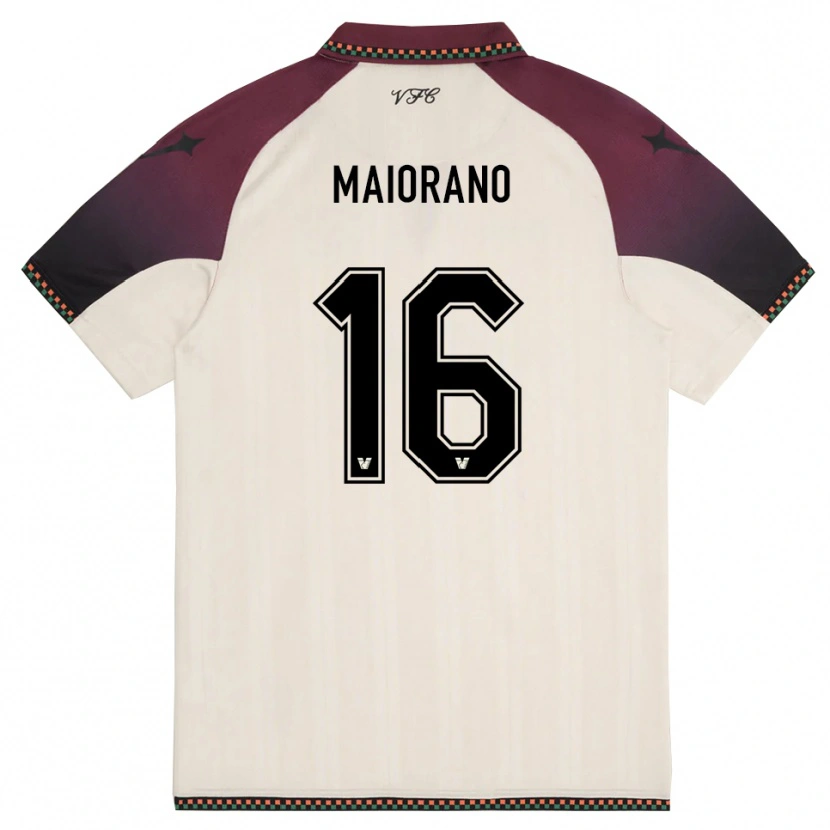 DanxenキッズFrancesco Maiorano#16クリームとバーガンディアウェイシャツ2025/26ジャージーユニフォーム