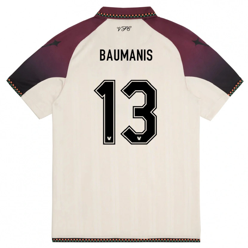 DanxenキッズKristofers Baumanis#13クリームとバーガンディアウェイシャツ2025/26ジャージーユニフォーム