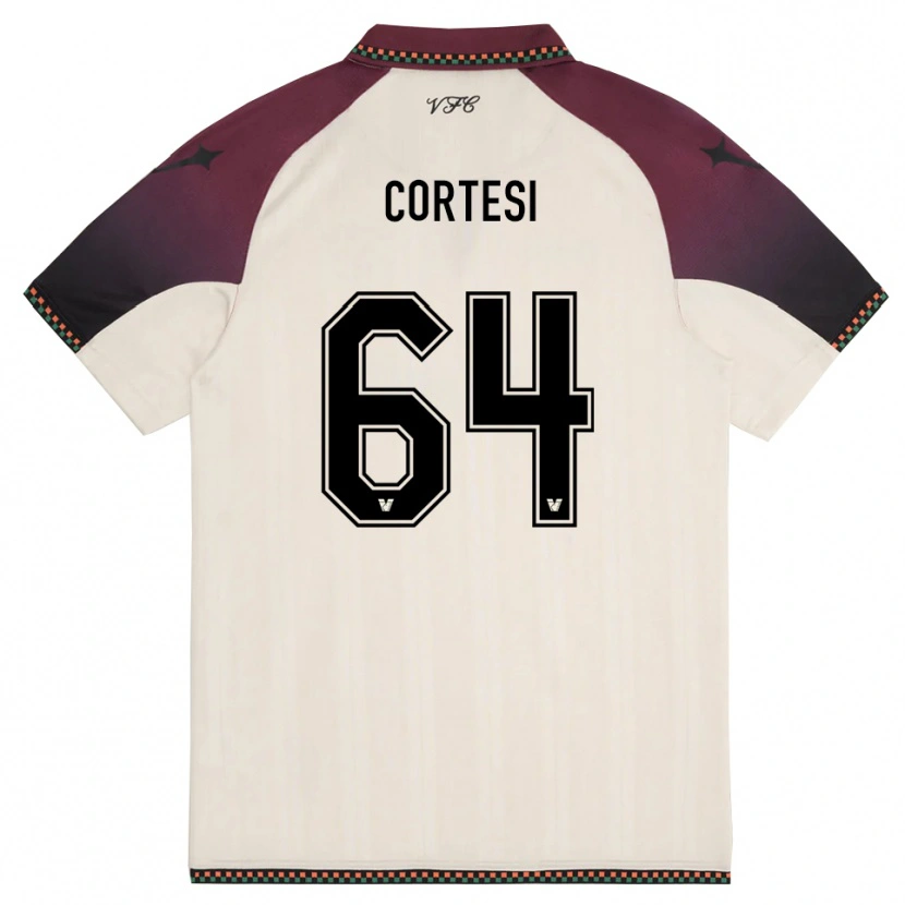 DanxenキッズSerena Cortesi#64クリームとバーガンディアウェイシャツ2025/26ジャージーユニフォーム