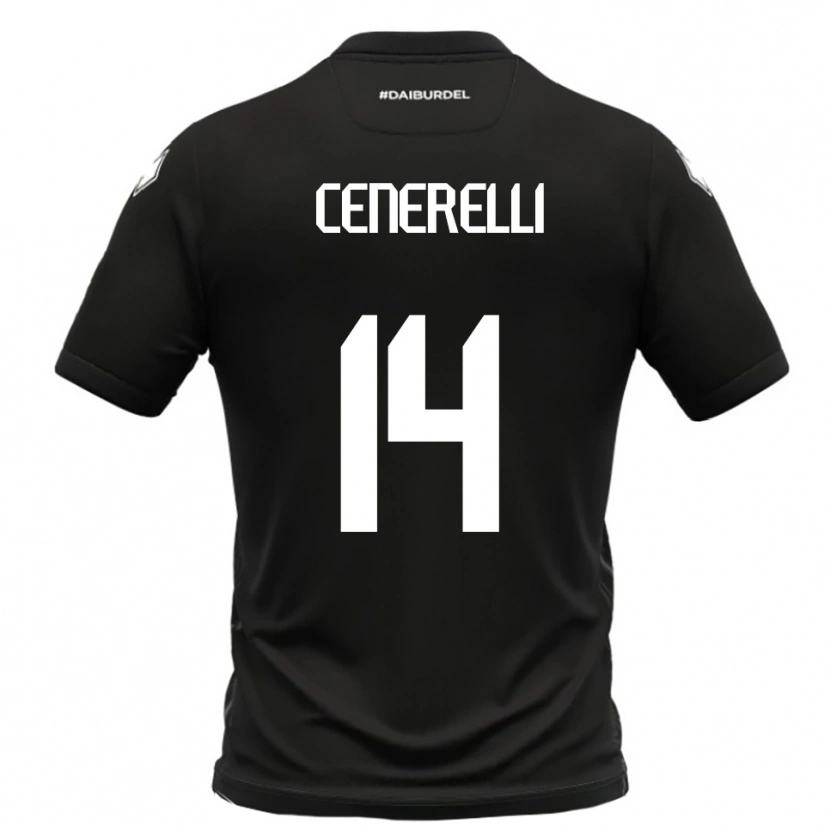 DanxenキッズAlessandro Cenerelli#14黒と白アウェイシャツ2025/26ジャージーユニフォーム