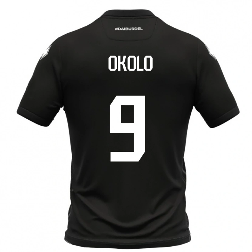 DanxenキッズDaniel Okolo#9黒と白アウェイシャツ2025/26ジャージーユニフォーム