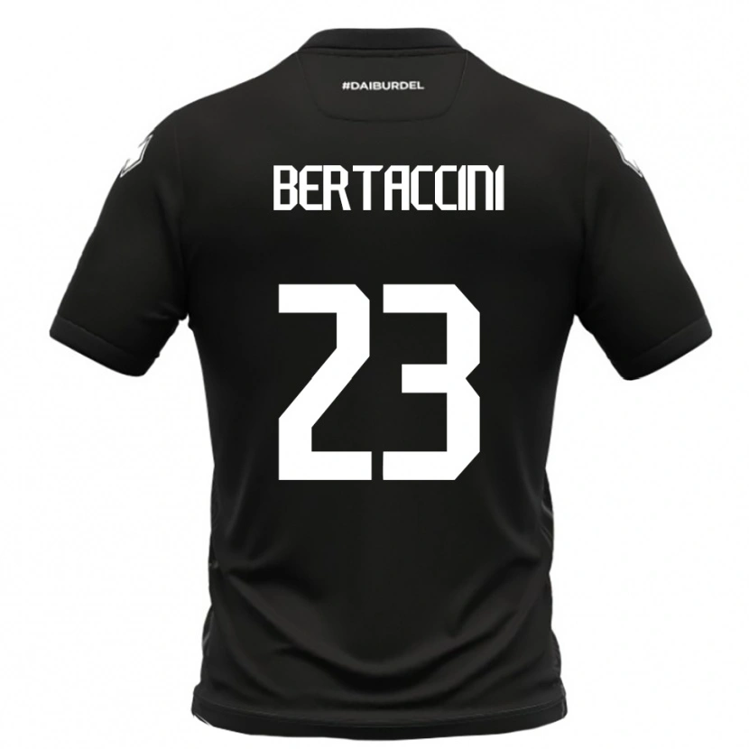 DanxenキッズFilippo Bertaccini#23黒と白アウェイシャツ2025/26ジャージーユニフォーム