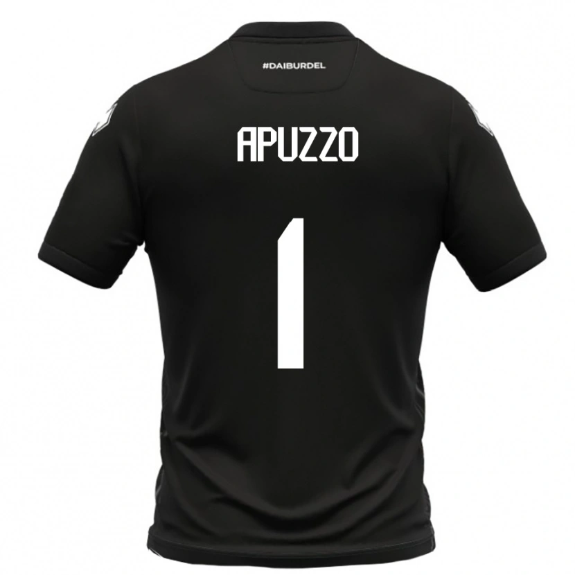 DanxenキッズDavide Apuzzo#1黒と白アウェイシャツ2025/26ジャージーユニフォーム