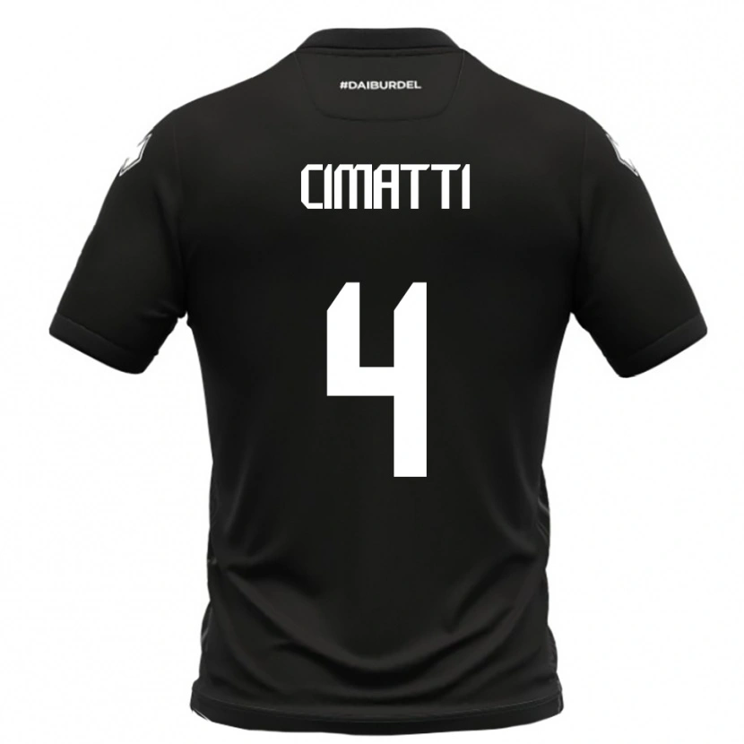 DanxenキッズEdoardo Cimatti#4黒と白アウェイシャツ2025/26ジャージーユニフォーム
