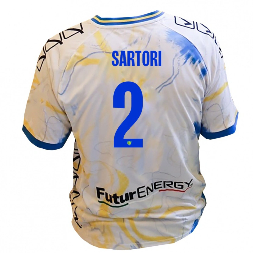DanxenキッズEdoardo Sartori#2白 黄 青アウェイシャツ2025/26ジャージーユニフォーム