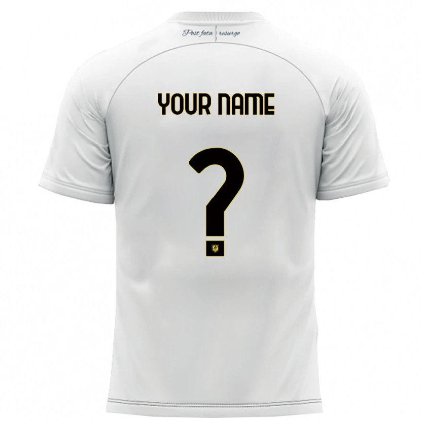 Danxenキッズあなたの名前#0白 黄アウェイシャツ2025/26ジャージーユニフォーム