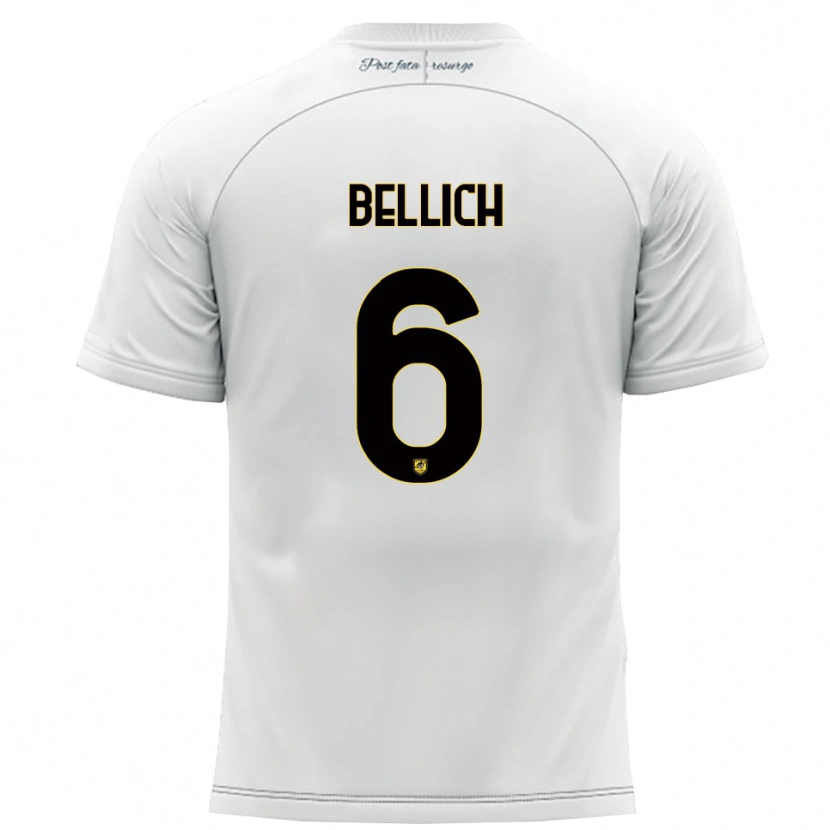 DanxenキッズMarco Bellich#6白 黄アウェイシャツ2025/26ジャージーユニフォーム