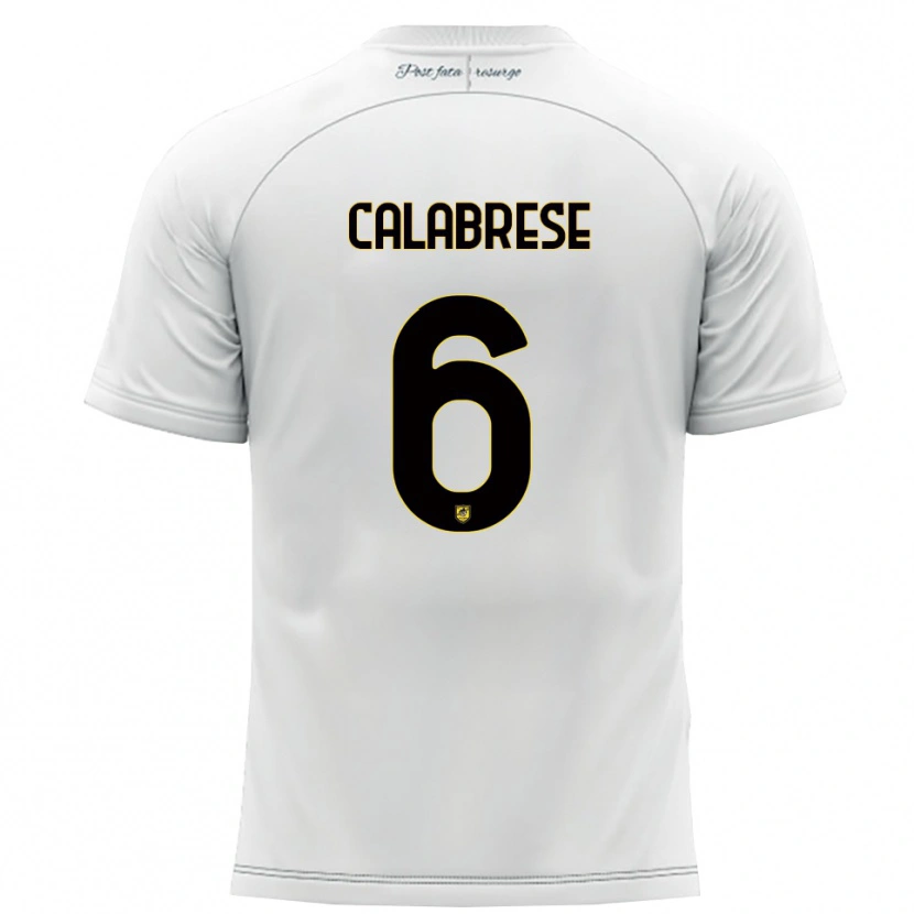 DanxenキッズDaniele Calabrese#6白 黄アウェイシャツ2025/26ジャージーユニフォーム
