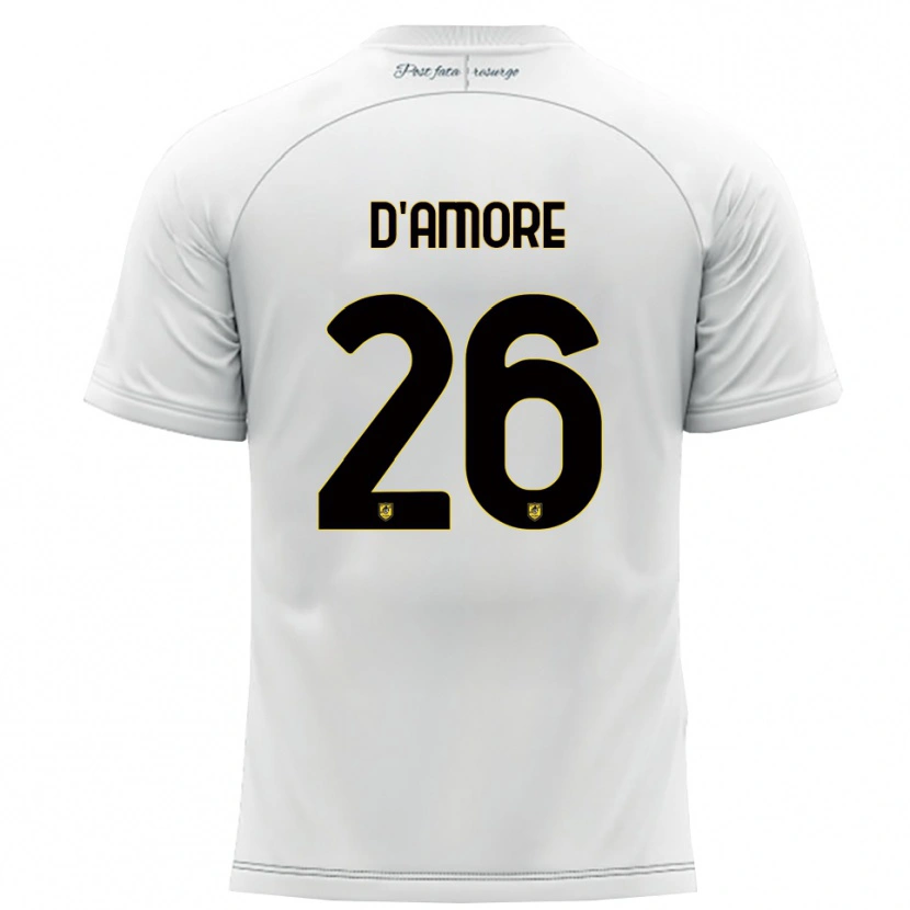 DanxenキッズFrancesco D'amore#26白 黄アウェイシャツ2025/26ジャージーユニフォーム