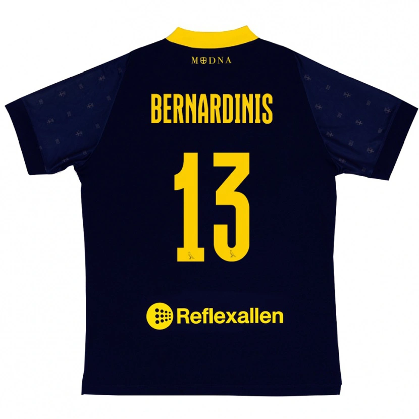 DanxenキッズRiccardo Bernardinis#13紺と黄色アウェイシャツ2025/26ジャージーユニフォーム