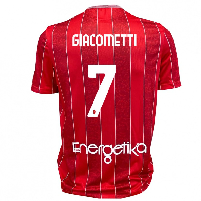 DanxenキッズAlex Giacometti#7赤と白アウェイシャツ2025/26ジャージーユニフォーム