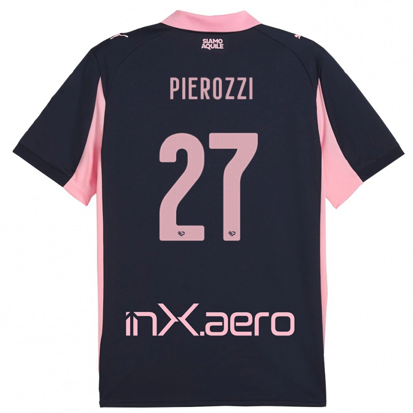 DanxenキッズNiccolò Pierozzi#27紺とピンクアウェイシャツ2025/26ジャージーユニフォーム