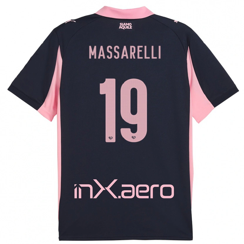 DanxenキッズFrancesco Massarelli#19紺とピンクアウェイシャツ2025/26ジャージーユニフォーム