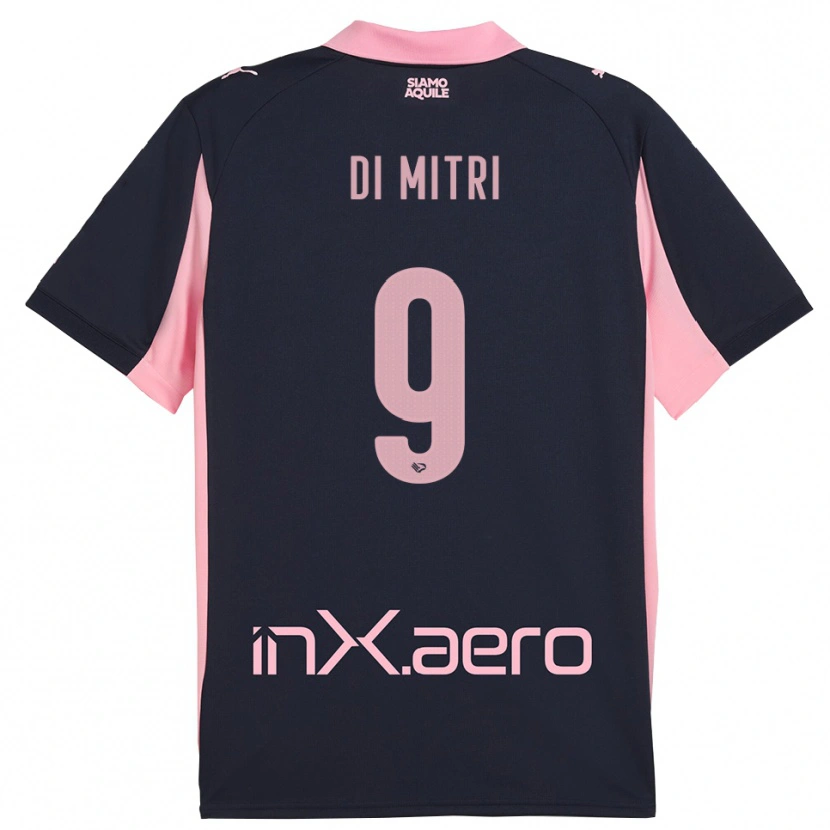 DanxenキッズSalvatore Di Mitri#9紺とピンクアウェイシャツ2025/26ジャージーユニフォーム