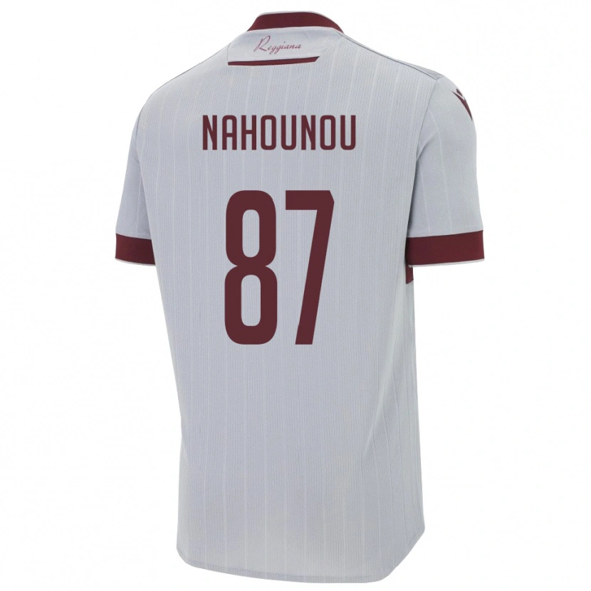 DanxenキッズYannis Nahounou#87バーガンディ 白アウェイシャツ2025/26ジャージーユニフォーム