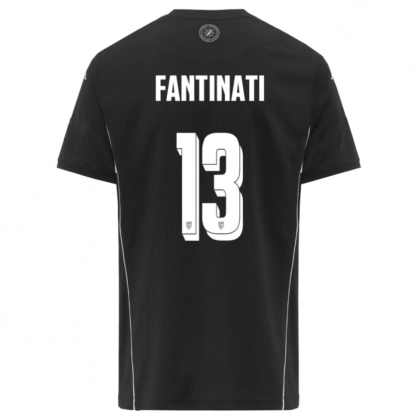 DanxenキッズChristian Fantinati#13黒と白アウェイシャツ2025/26ジャージーユニフォーム