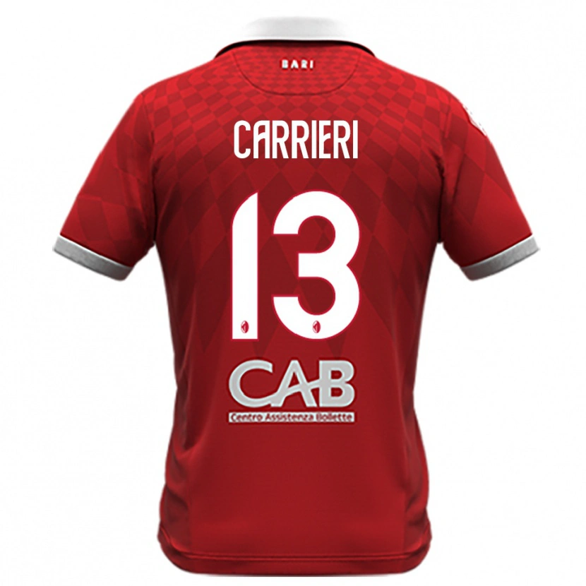 DanxenキッズVitantonio Carrieri#13赤と白アウェイシャツ2025/26ジャージーユニフォーム